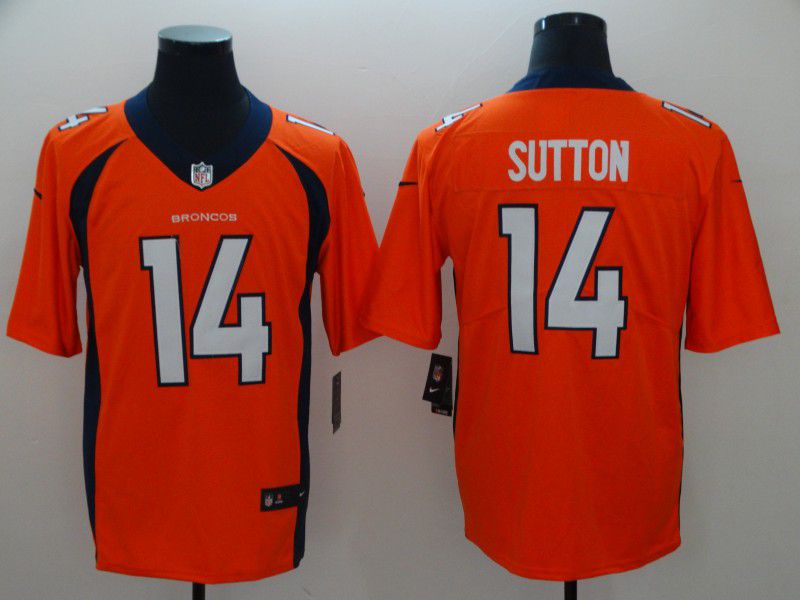 Men Denver Broncos 14 Sutton Orange Nike Vapor Untouchable Limited Player NFL Jerseys
